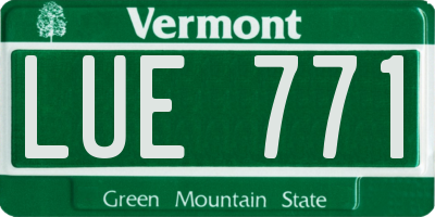 VT license plate LUE771