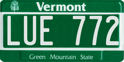 VT license plate LUE772