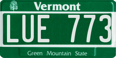 VT license plate LUE773