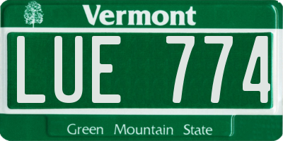 VT license plate LUE774