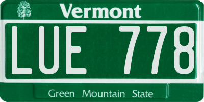 VT license plate LUE778