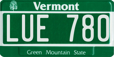 VT license plate LUE780