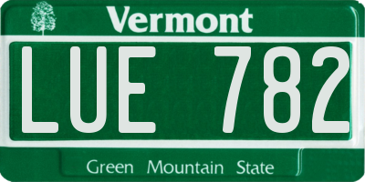 VT license plate LUE782