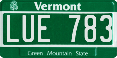 VT license plate LUE783