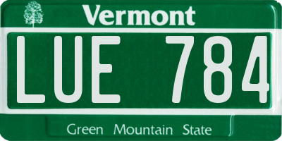 VT license plate LUE784