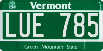 VT license plate LUE785