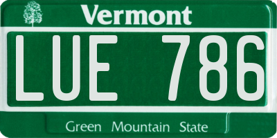 VT license plate LUE786