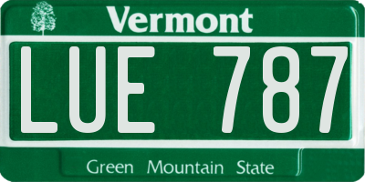 VT license plate LUE787
