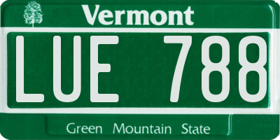 VT license plate LUE788