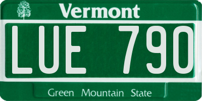 VT license plate LUE790
