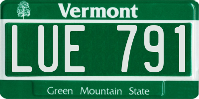 VT license plate LUE791