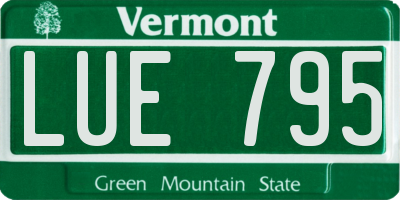 VT license plate LUE795