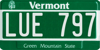 VT license plate LUE797