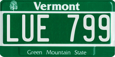 VT license plate LUE799