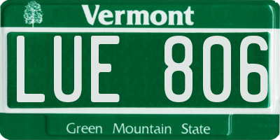 VT license plate LUE806