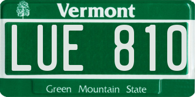 VT license plate LUE810
