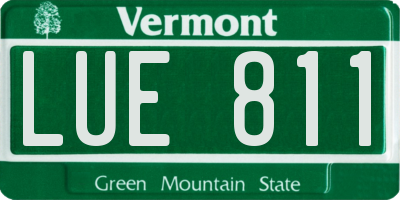 VT license plate LUE811