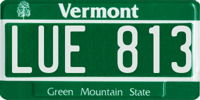 VT license plate LUE813