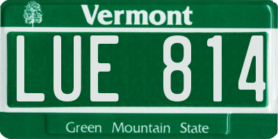VT license plate LUE814