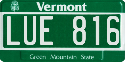 VT license plate LUE816