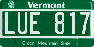 VT license plate LUE817
