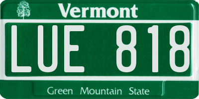 VT license plate LUE818