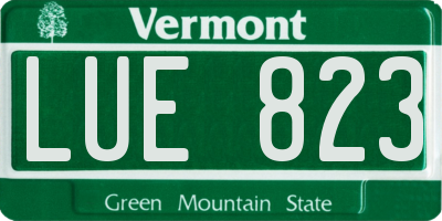 VT license plate LUE823