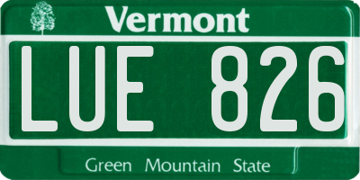 VT license plate LUE826