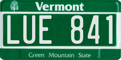 VT license plate LUE841