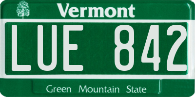 VT license plate LUE842
