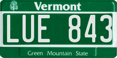 VT license plate LUE843