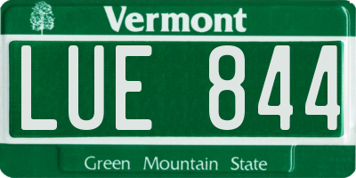 VT license plate LUE844