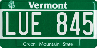 VT license plate LUE845