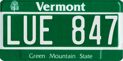 VT license plate LUE847