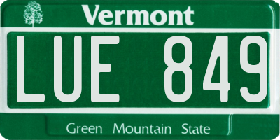 VT license plate LUE849