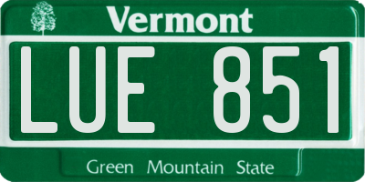 VT license plate LUE851