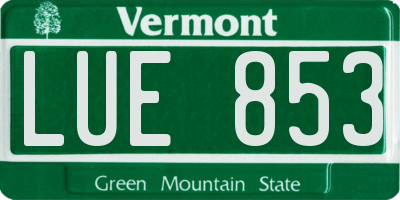 VT license plate LUE853
