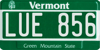 VT license plate LUE856