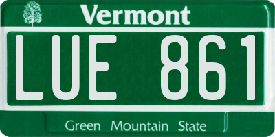 VT license plate LUE861