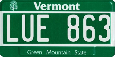 VT license plate LUE863