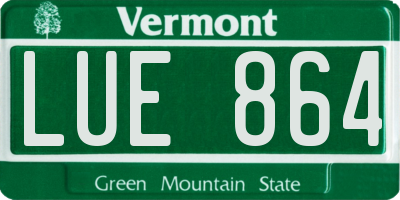 VT license plate LUE864