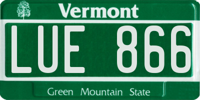 VT license plate LUE866