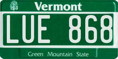 VT license plate LUE868