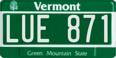 VT license plate LUE871
