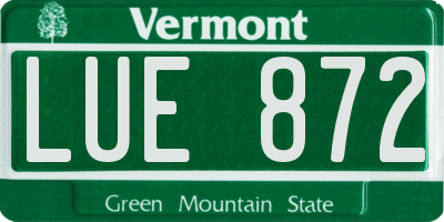 VT license plate LUE872