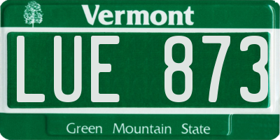 VT license plate LUE873