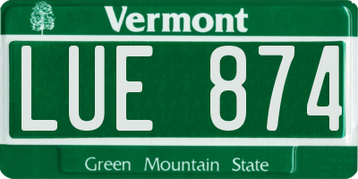 VT license plate LUE874