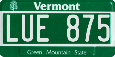 VT license plate LUE875