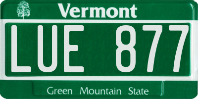 VT license plate LUE877