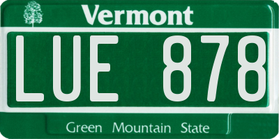 VT license plate LUE878